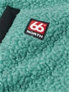 66 North - Tindur Logo-Appliquéd Jersey-Panelled Fleece Gilet - Blue
