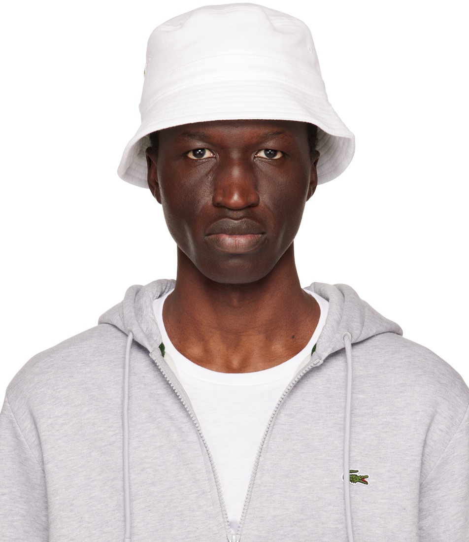 Lacoste White Patch Bucket Hat Lacoste