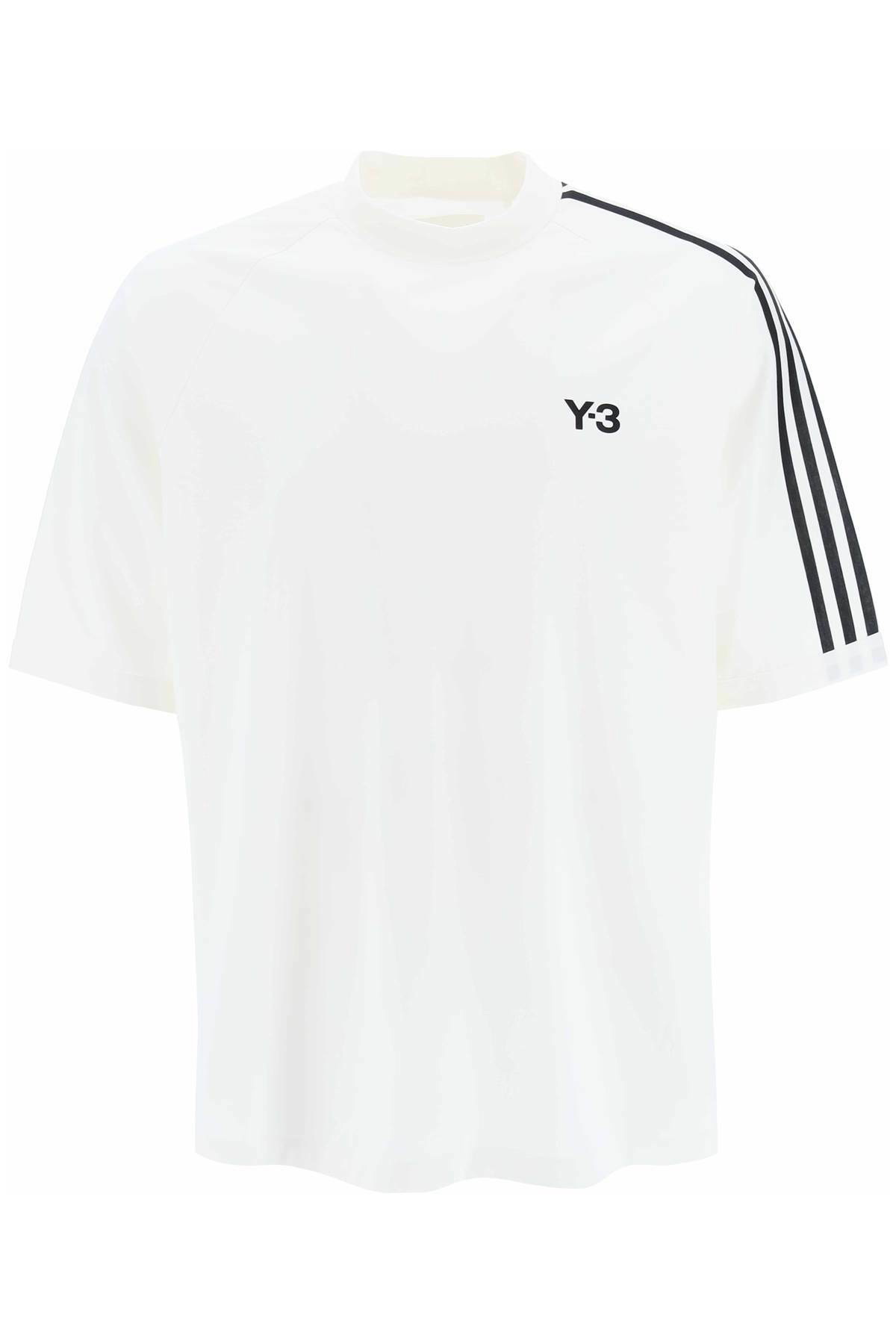 Y-3 Men's 3 Stripe Long sleeve T-shirt in Black/Off White Y-3 Y-3 Men's 3 Stripe Long sleeve T-shirt in Black/Off White Y-3