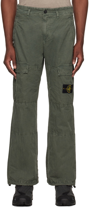 Photo: Stone Island Khaki Patch Cargo Pants