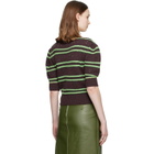 Marni Brown Short Sleeve Striped Crewneck Sweater