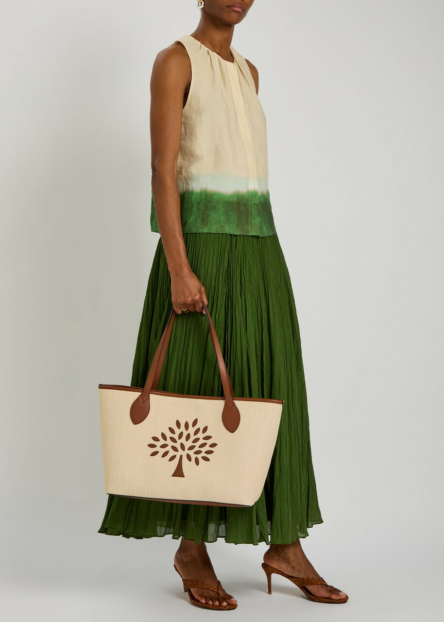 Mulberry Logo Raffia Small Tote bag - Cream - One Size