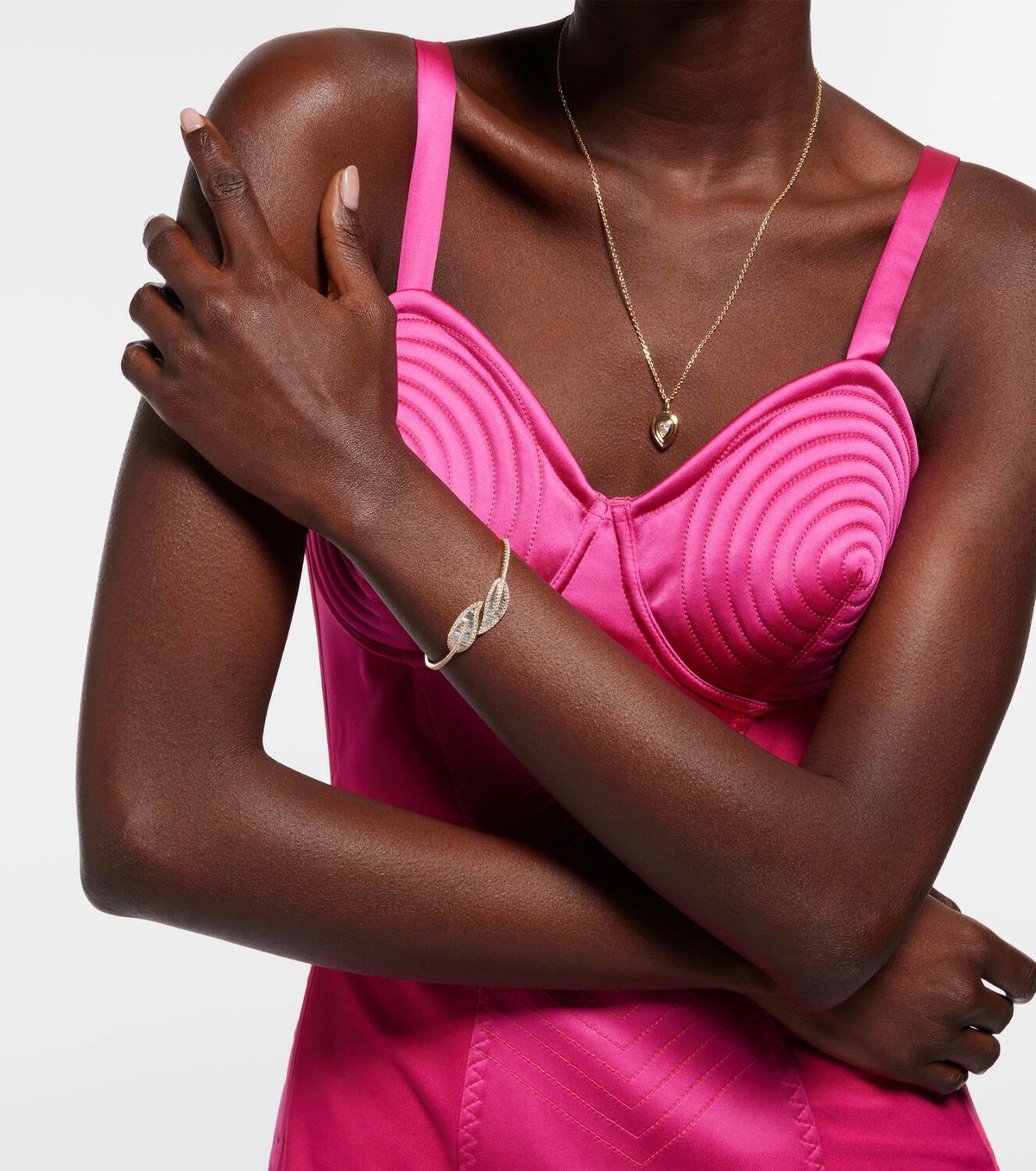 Anita Ko Leaf 18kt gold bracelet with diamonds