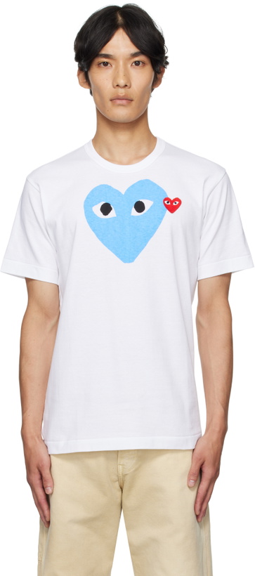 Photo: COMME des GARÇONS PLAY White Big Blue Heart T-shirt