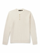 Incotex - Zanone Slim-Fit Ribbed Virgin Wool Henley Sweater - Neutrals