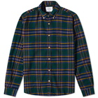 Portuguese Flannel Men's Billiard Room Button Down Tartan Shirt in Green/Blue/Yellow