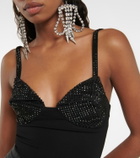 Area - Embellished jersey bodysuit