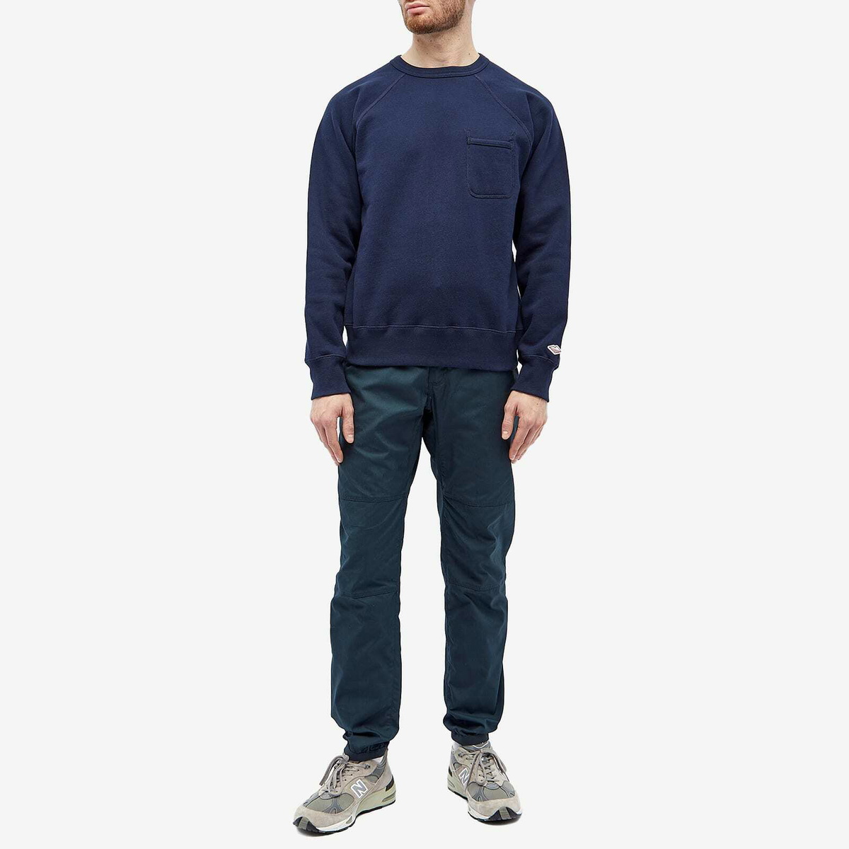 Battenwear Men's Reach Up Crew Sweat in Midnight Navy
