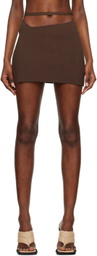 ANDREĀDAMO Brown Cutout Miniskirt