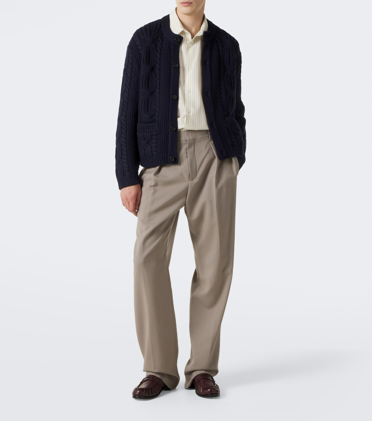 Saint Laurent Pleated wool and mohair straight pants
