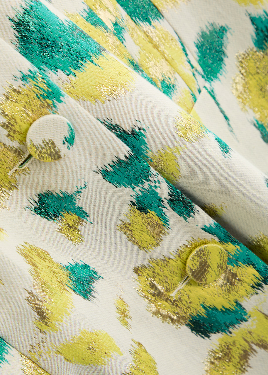 Huishan Zhang Liliane Floral-jacquard Woven Coat Yellow