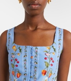 Agua by Agua Bendita Eslabón printed cotton bustier top