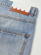 Marni - Straight-Leg Striped Mohair-Blend Panelled Jeans - Blue