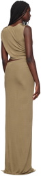 Atlein Taupe Cutout Maxi Dress