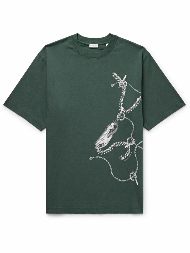 Photo: Burberry - Printed Cotton-Jersey T-Shirt - Green