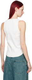 Song for the Mute White Raw Edge Tank Top