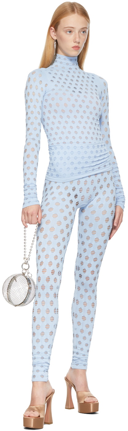 Maisie Wilen Blue Perforated Leggings Maisie Wilen