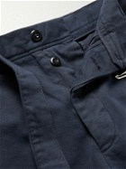 Officine Générale - Straight-Leg Belted Cotton-Twill Trousers - Blue
