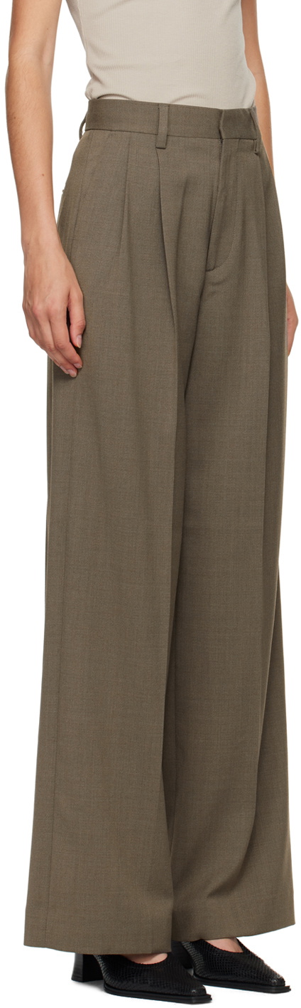 Filippa K Taupe Darcey Wool Trousers