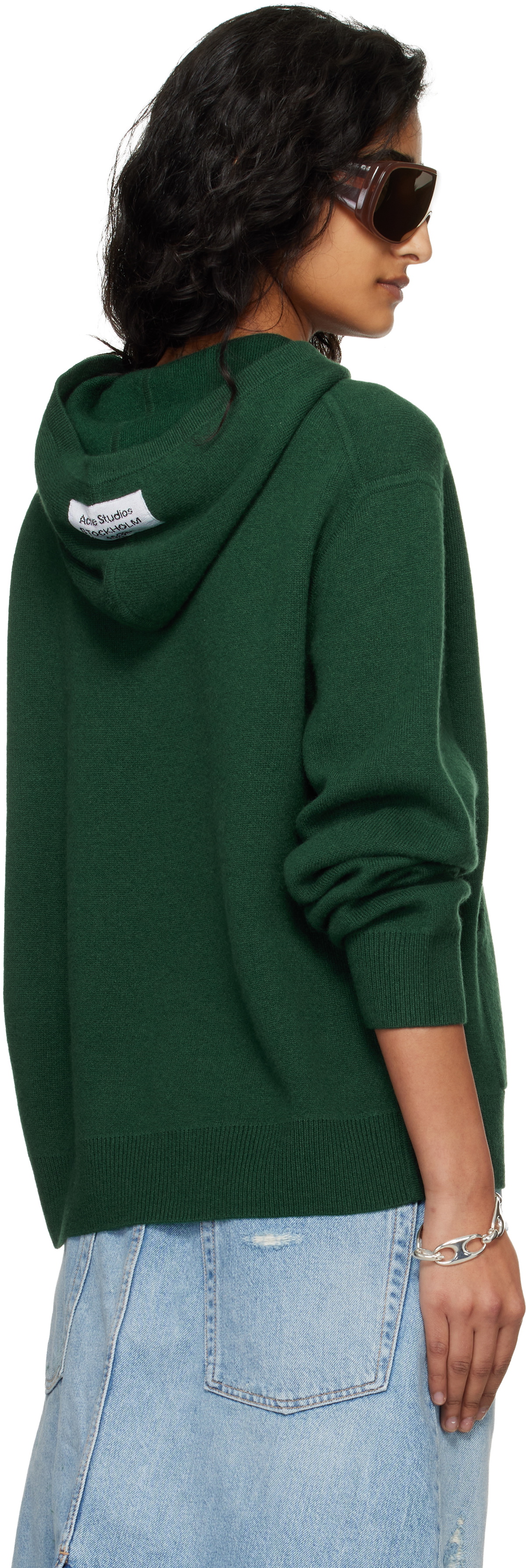 Acne Studios Green Cashmere Hoodie