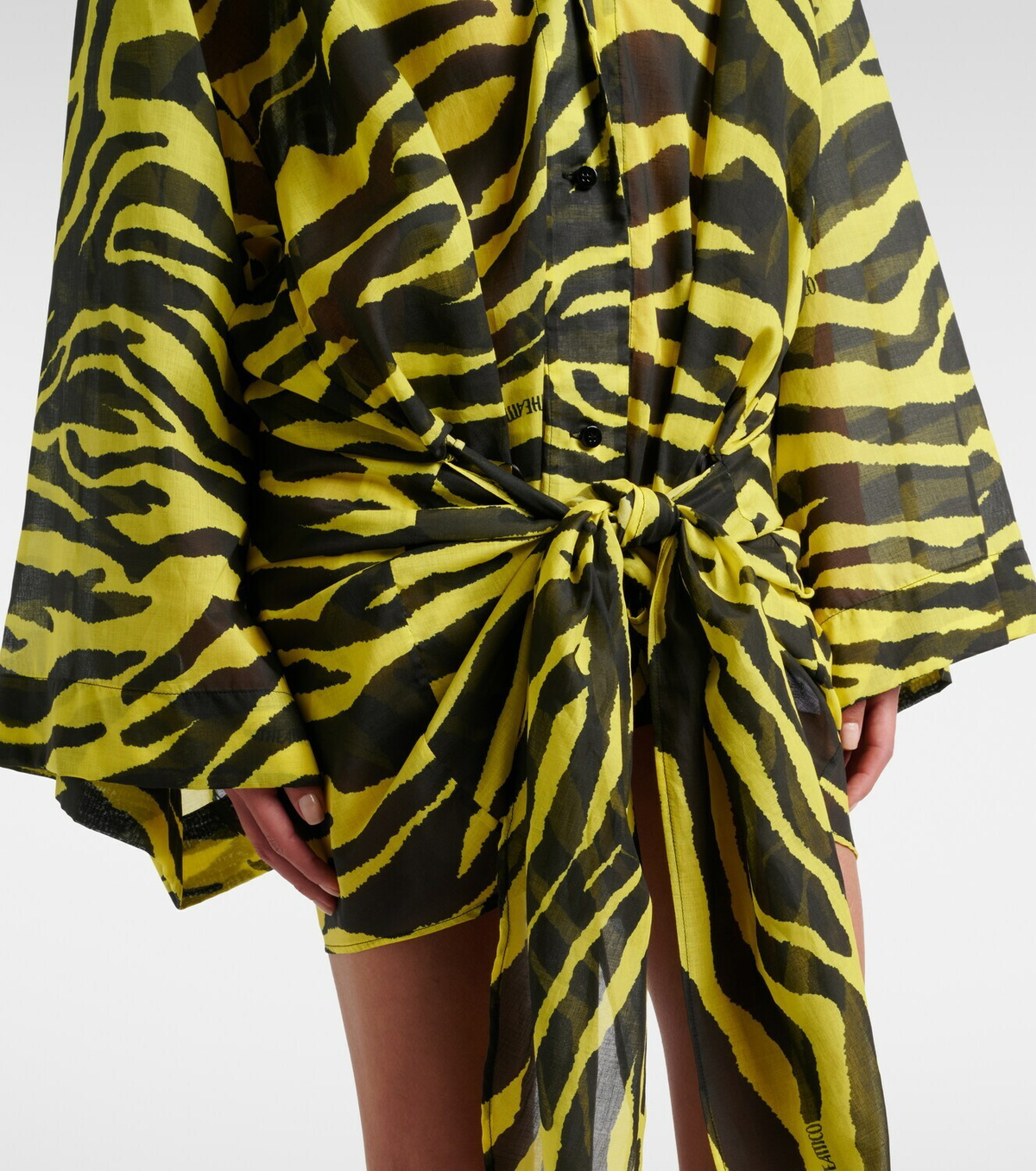 The Attico Animal-print cotton muslin minidress