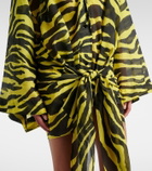 The Attico Animal-print cotton muslin minidress