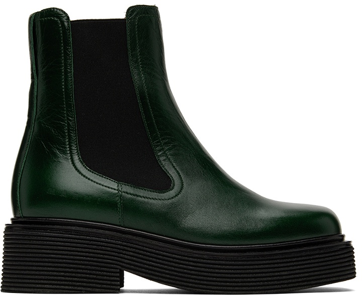 Photo: Marni Green Leather Chelsea Boots