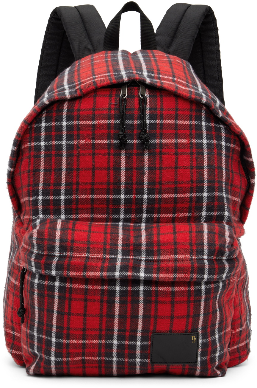 Red cheapest Plaid Backpack