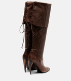 McQueen Lace-up leather knee-high boots