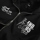 END. Devils Darts Team Zip-Hoodie in Washed Black