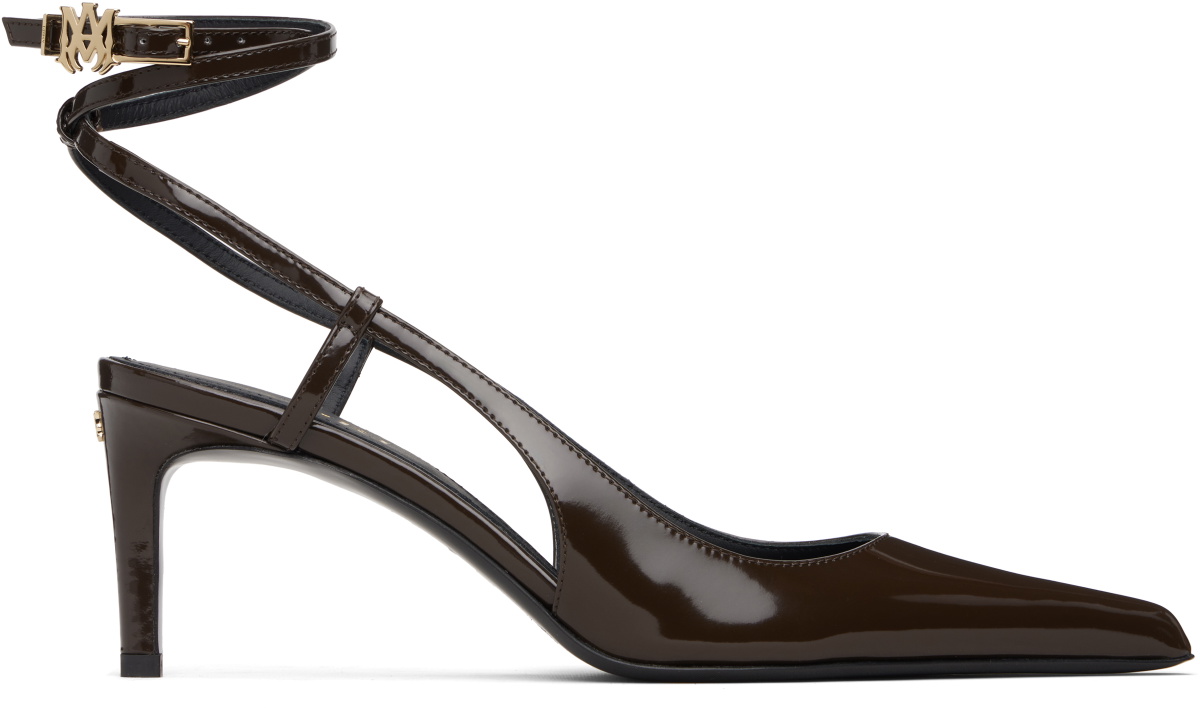 AMIRI Brown 'MA' Kitten Heels