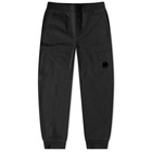 C.P. Company Men's Diagonal Raised Fleece Cargo Sweat Pant in Black