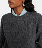 Valentino Cable-knit virgin wool mouliné sweater