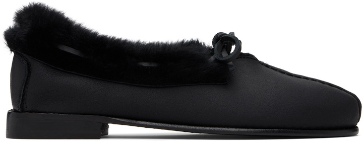 Photo: HEREU Black Tilla Shearling Loafers