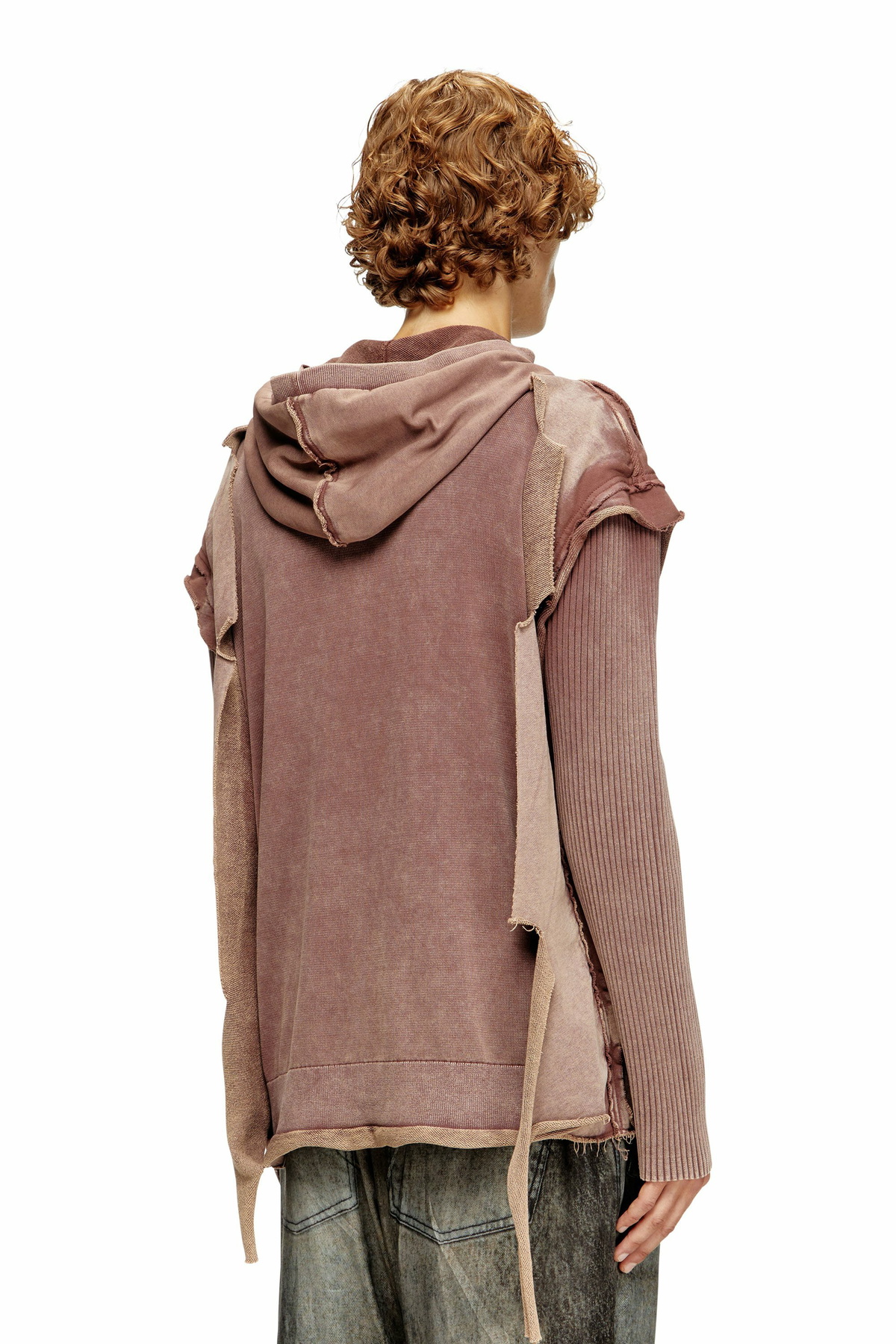 Diesel Zip-up hoodie with destroyed effect - Knitwear Mens in To 