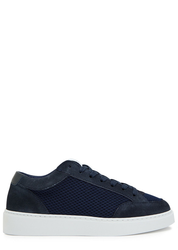 Photo: Cleens Luxor Slim Panelled Mesh-knit Sneakers Navy