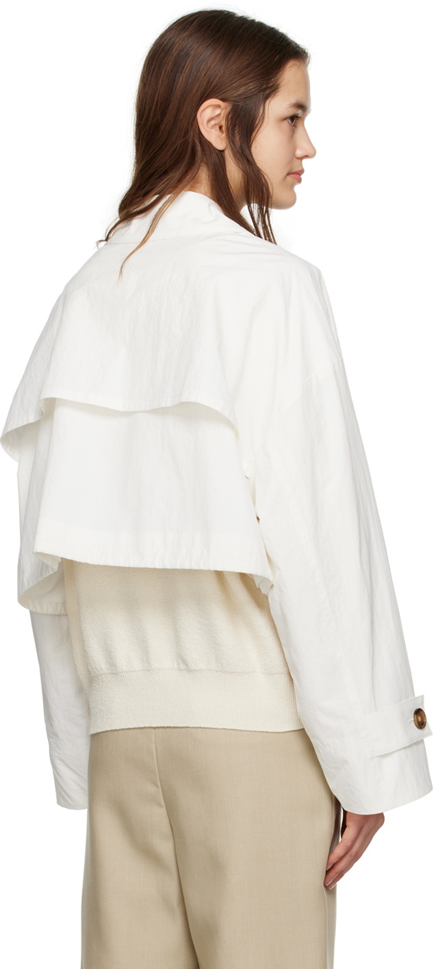 J KOO White Crinkled Jacket