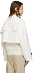 J KOO White Crinkled Jacket