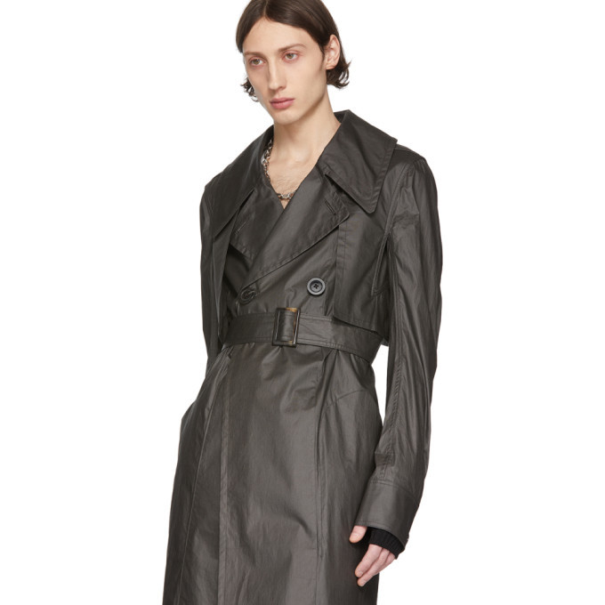 Rick Owens Black Drella Trench Coat Rick Owens