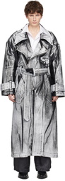 VAQUERA Black & White Painted Workwear Trench Coat