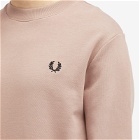Fred Perry Men's Crew Sweater in Dark Pink