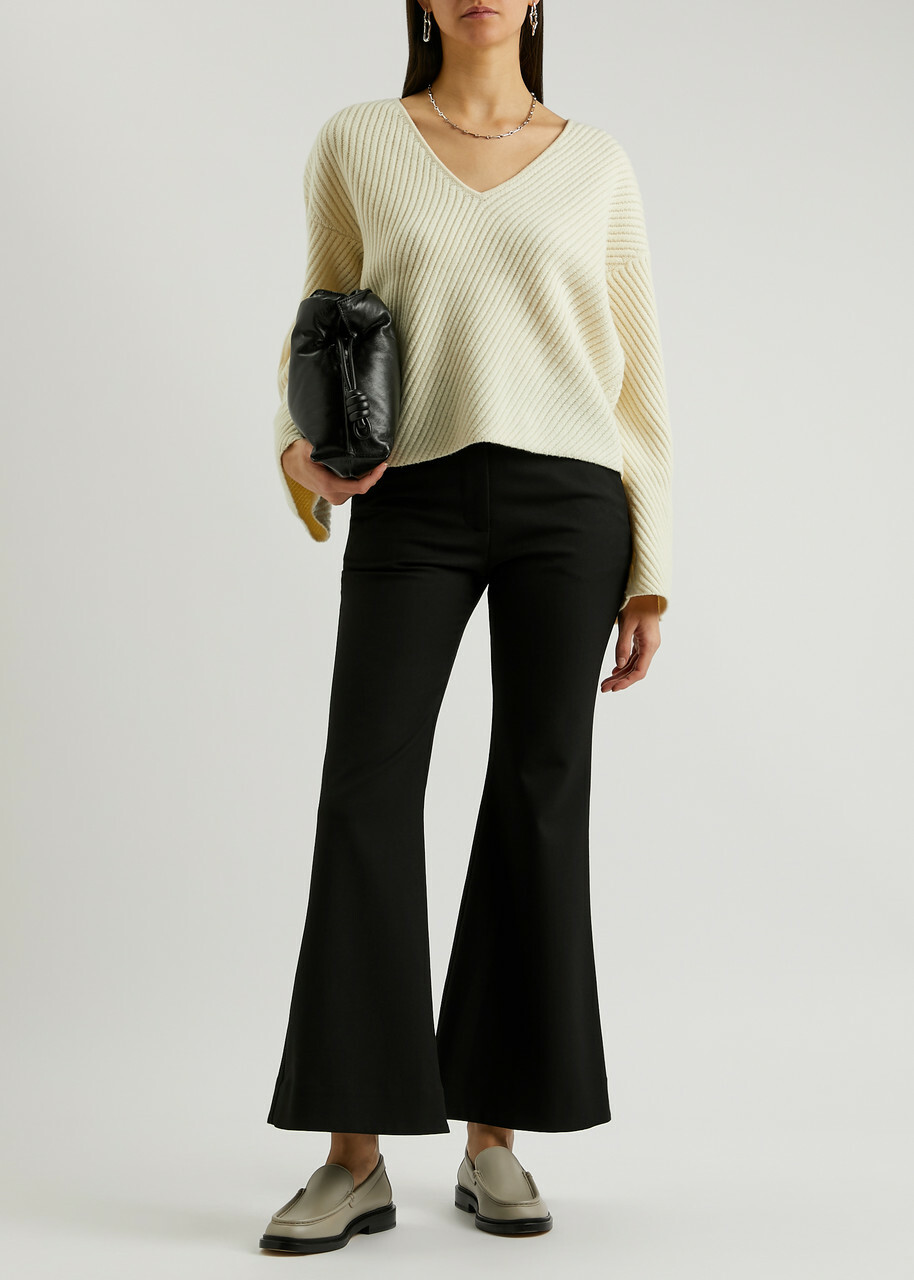 BY Malene Birger Carass Flared-leg Woven Trousers Black