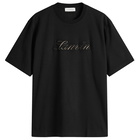 Lanvin Men's Denim Script Logo T-Shirt in Black