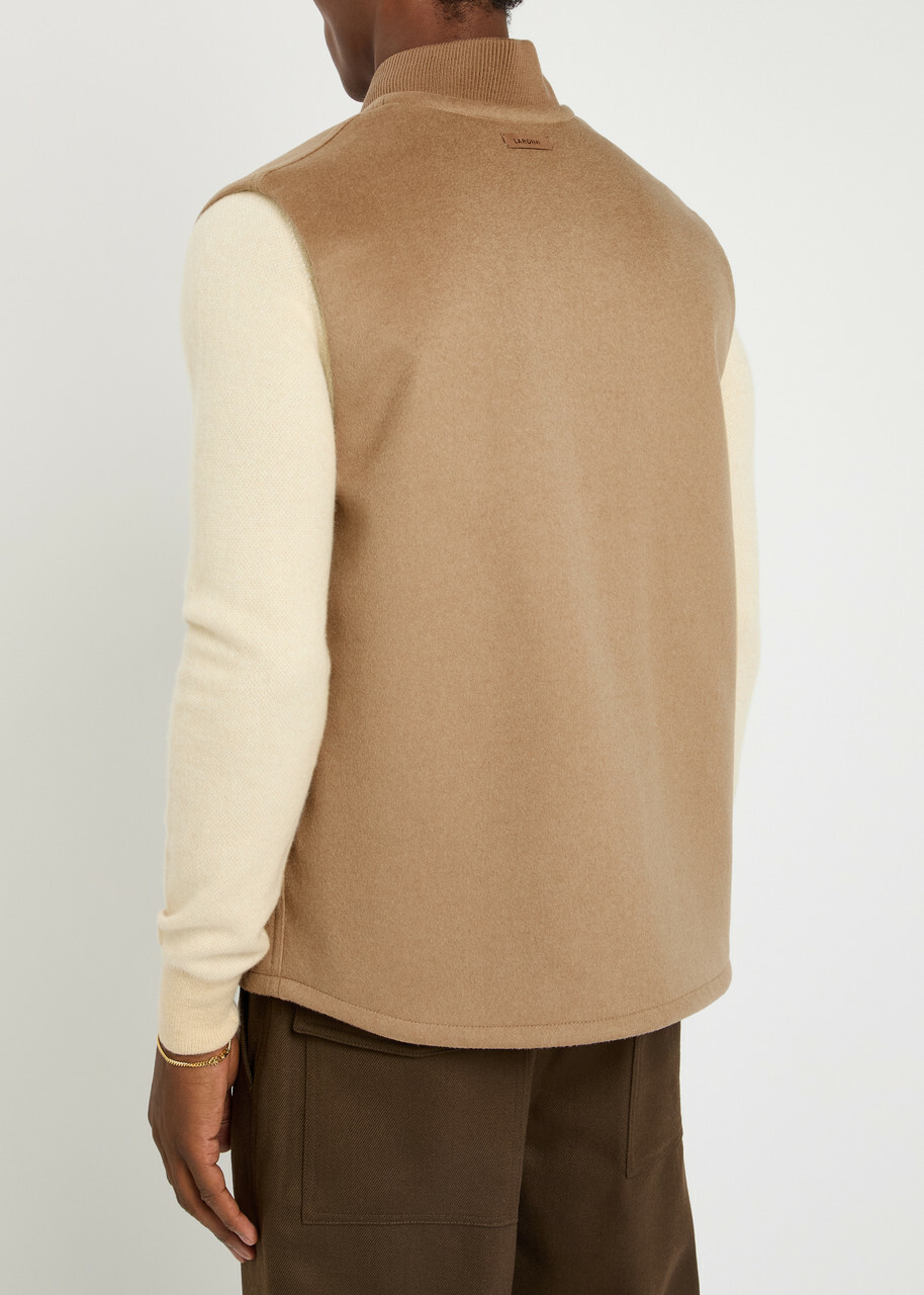 Lardini Wool Gilet Light Brown