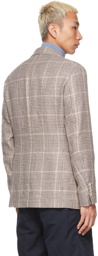 Brunello Cucinelli Brown Tweed Houndstooth Blazer