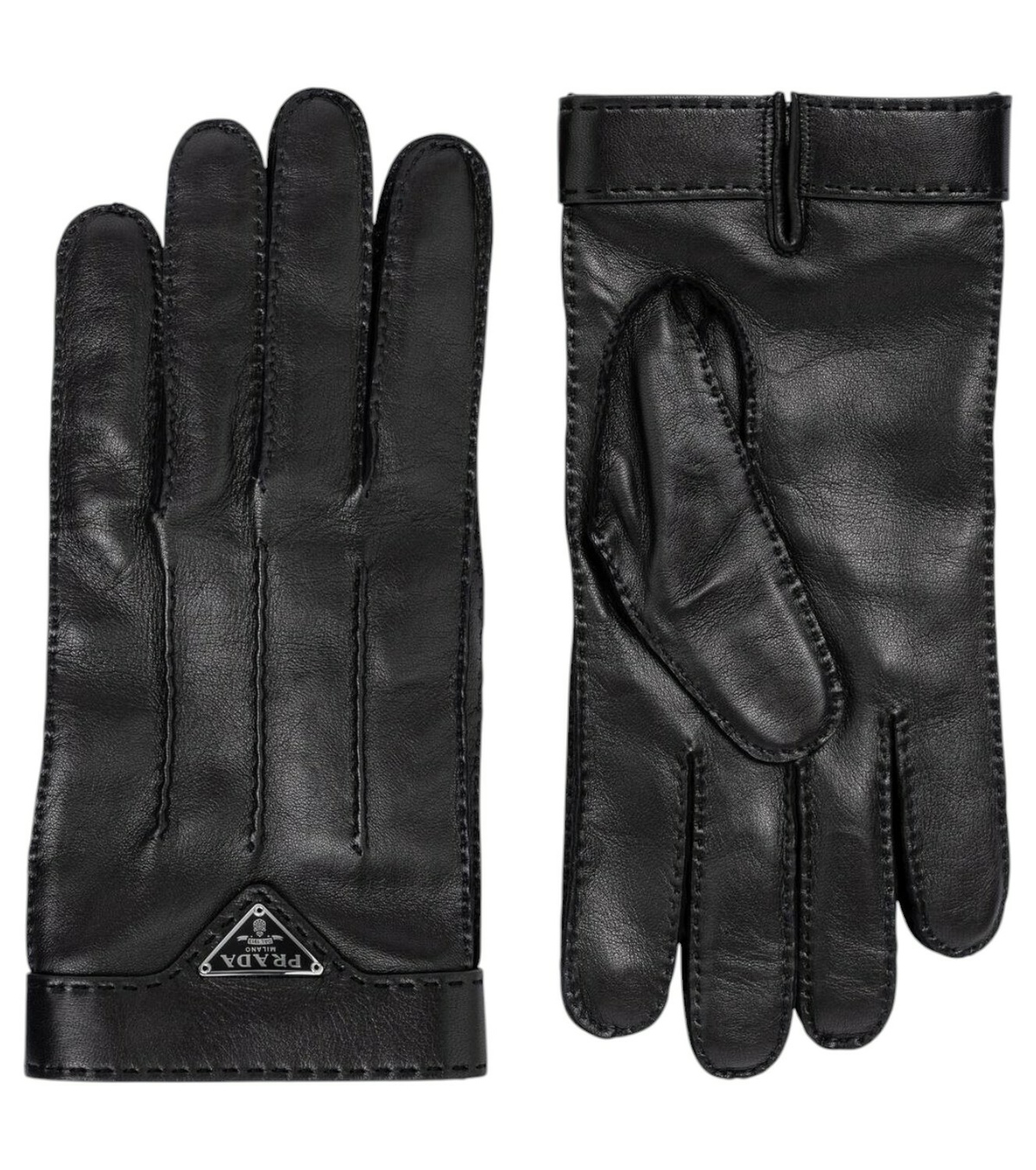 Prada Nylon And Leather Gloves Prada