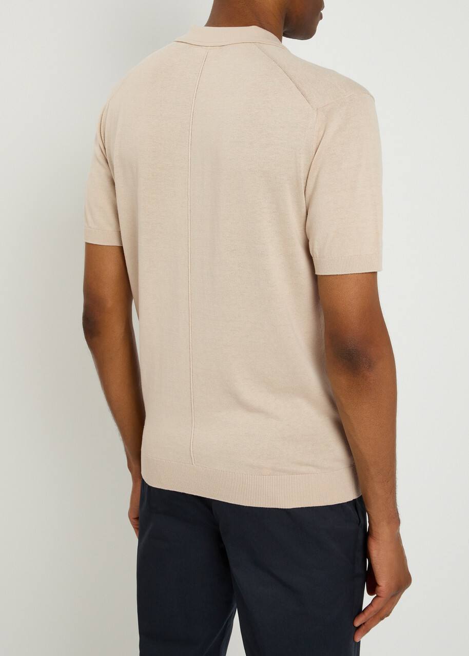 Lestrange Silk-blend Polo Shirt Taupe