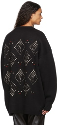 We11done Black Hotfix Iron On Oversized Sweater