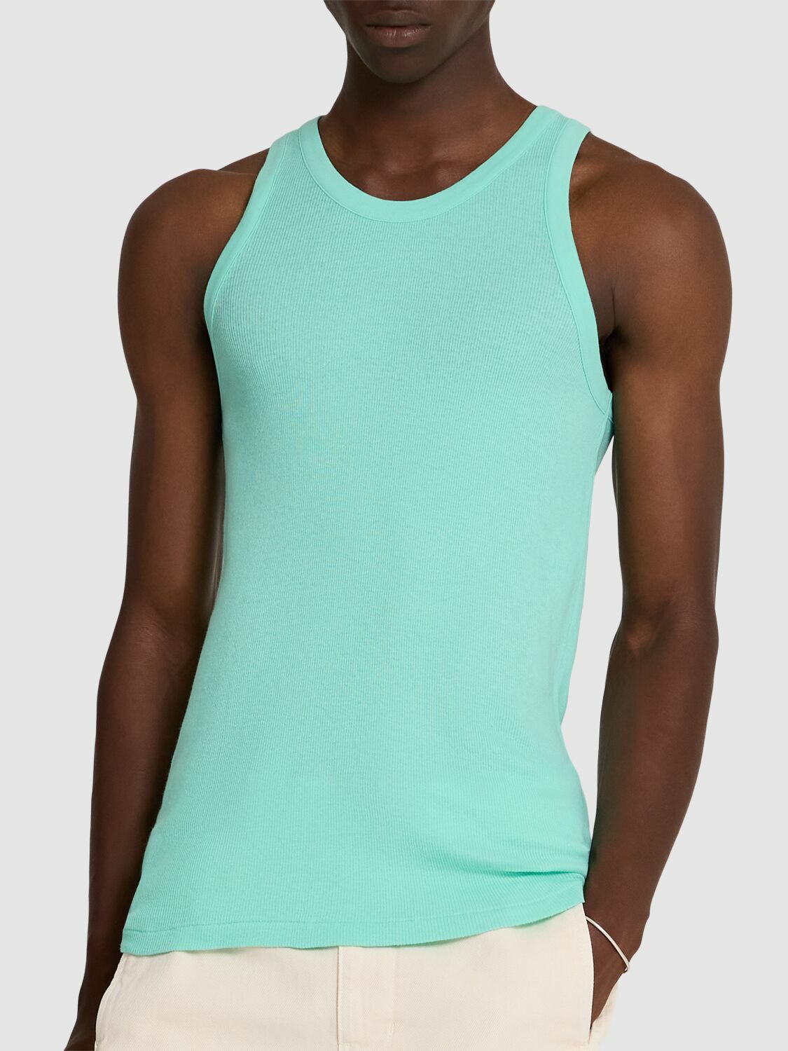 【AURALEE】ORGANIC SOFT RIB TANK TOP SPORTIVO [Organic soft rib tank top aqua green]