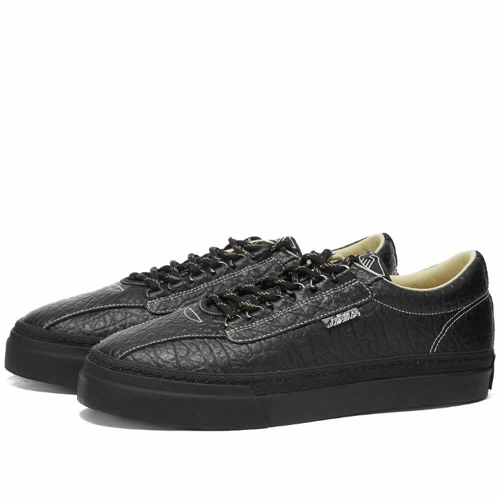 Photo: Stepney Workers Club Men's Tumbled Leather Dellow Sneakers in Black